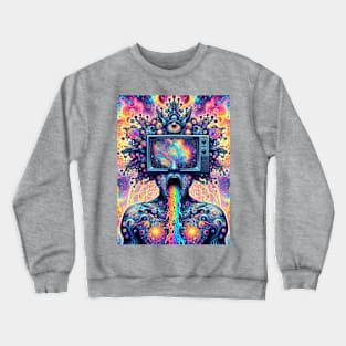 trippy psychedelic fractal madness Crewneck Sweatshirt